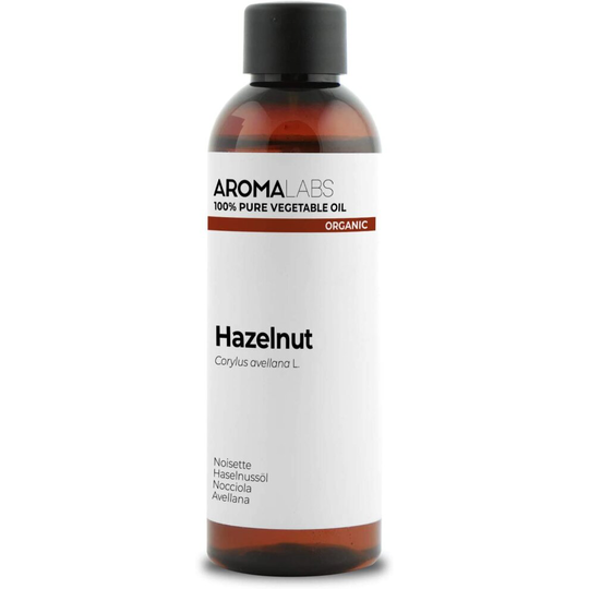100% Organic cold pressed Hazelnut oil - 100ml - Pure, Natural, from organic farming - Aroma Labs neutral