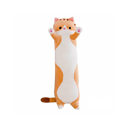 (Yellow, 70cm) Long Cat Plush Toy Soft Stuffed Kitten Pillow Kids Sleeping Pillow Home Decor