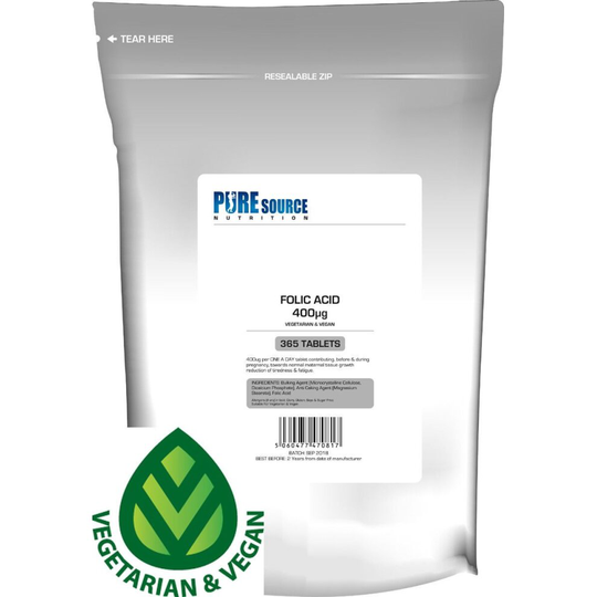 (30 Tablets) Folic Acid Tablets 400mcg Tiredness Fatigue PSN