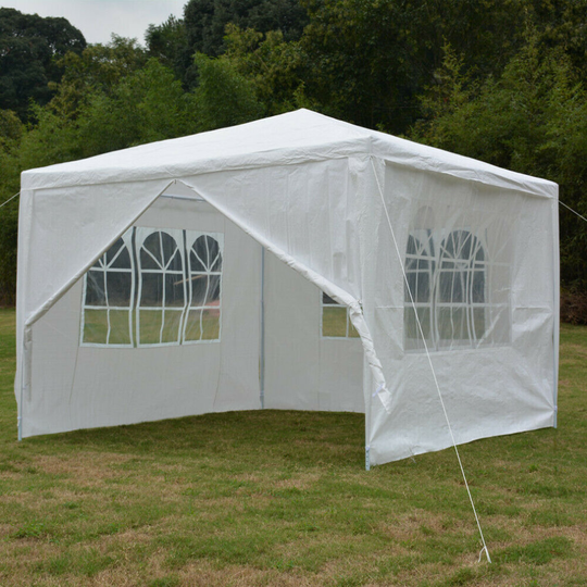 (White) 3M X 3M Waterproof Gazebo Outdoor Garden Wedding Party Canopy Tent w/ 4 Sides