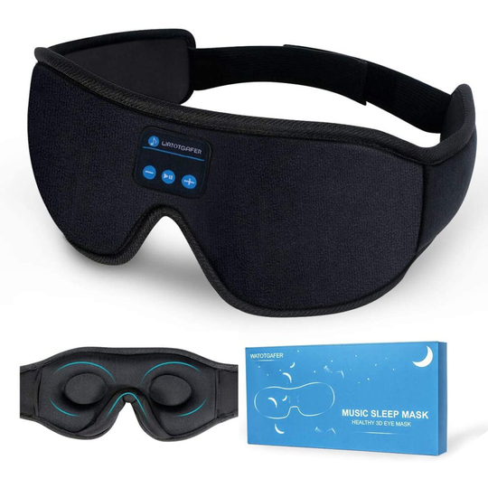 Sleep Headphones, Bluetooth 5.0 Wireless 3D Eye Mask, WATOTGAFER Sleeping Headphones for Side Sleepers, Washable Travel Music...