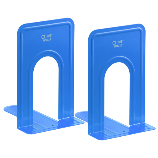 (Blue) Pair of Heavy Duty Metal Bookend Book End Stand Support Office Stationery School