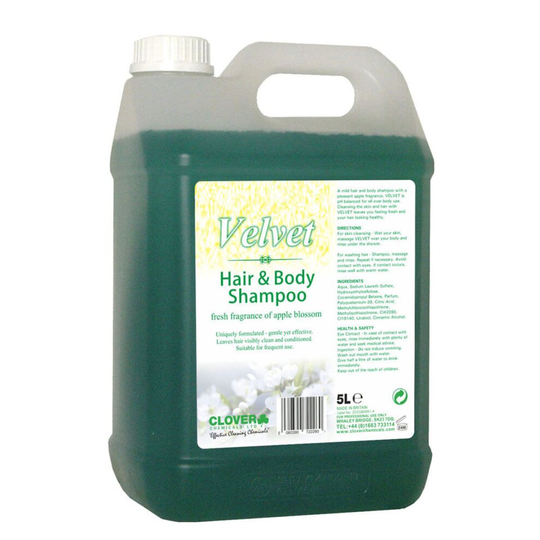 Clover Velvet Hair & Body Shampoo ~ 2 x 5 Litre
