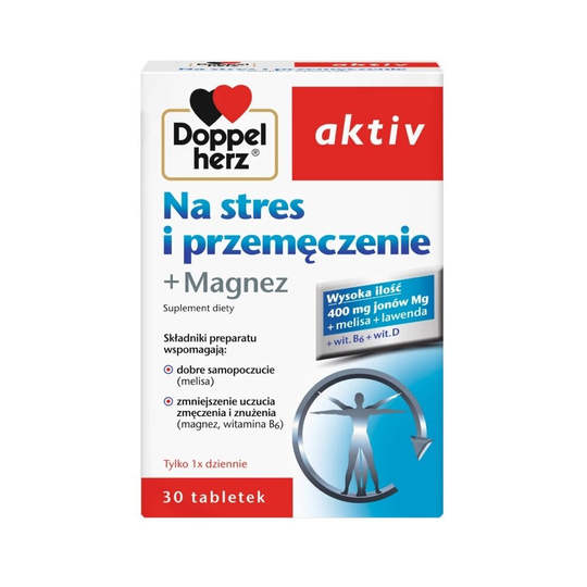 DOPPELHERZ AKTIV For Stress & Fatigue Na Stres i przemęczenie Magnesium-30tablet