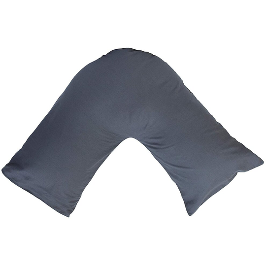 (Charcoal) Back & Neck Support Polycotton V Shaped Orthopedic/Pregnancy/Nursing Pillowcase