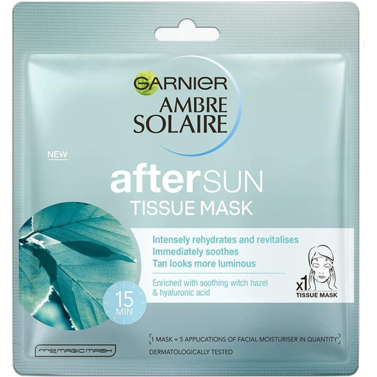 Garnier Ambre Solaire After Sun Cooling Face Sheet Masks 5 Pack