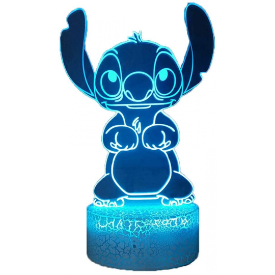 Lovely Stitch 3D LED Night Light, Cartoon Lilo & Stitch Table Lamp, Girls Desk Lamp, Baby Bedroom Sleeping Night Lamp, Bedside Lamp, Birthday Light