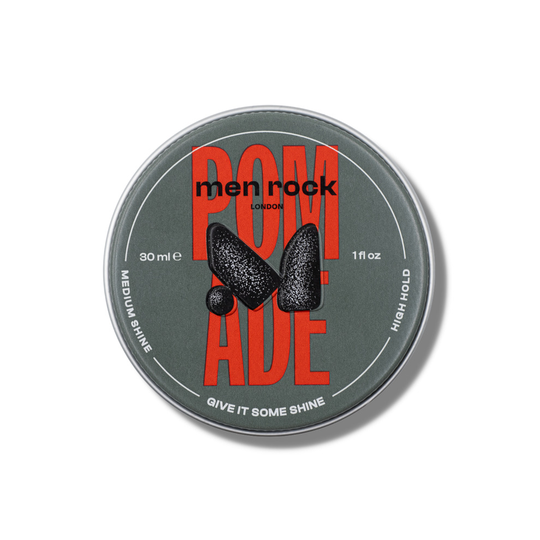 Men Rock Pomade with High Hold and Medium Shine for Slick and Classy Hairstyles, Use on Damp or Dry Hair, Suitable for All Hair Types, 30ml