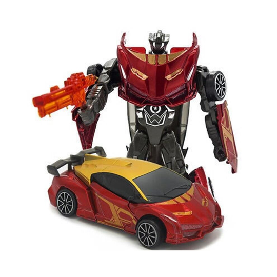 (Red, 4.33"x 2.8"x 2") Marvel Hulk Iron Man Captain Transformation Robot Car Kids Gift Sale