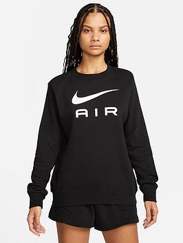 Nike Air Fleece Crew Sweat - Black/White