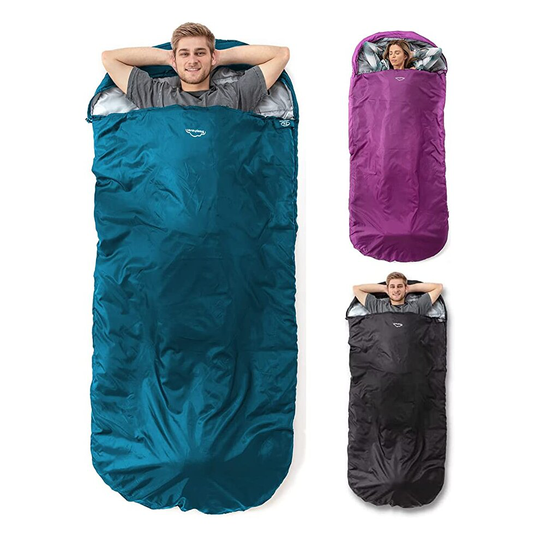 1.6kg Lightweight Sleeping Bags For Adults - Rectangular Style - Extra Wide & Warm Snuggle Sleeping Bag by HiGHLANDER