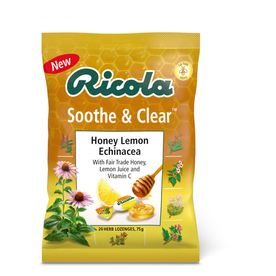 Ricola Honey Lemon Echinacea With Honey Lemon Juice Vitamin C Lozenges - 75g X 6