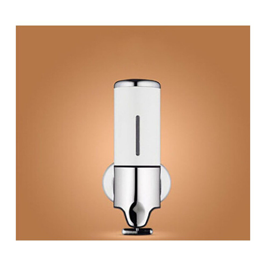 (White) Wall Mounted Soap Dispenser Stainless Steel 500ml Shower Pump for Bathroom Hotel