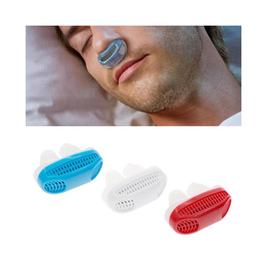 (White) Anti Snore Device Ventilation Breathing Nose Silicone Clip Nose Breathing Apparatus Portable Travel Sleeping Snoring Stop Device