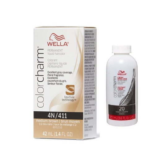 (8N+Developer (Vol.20)3.6oz) Wella 8N Light Blonde Color Charm Permanent Liquid Haircolor