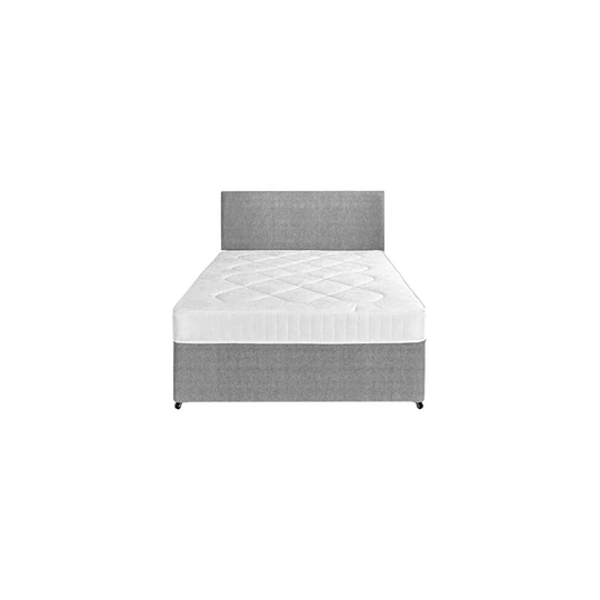 Perfect Sleep 4FT6 Double Fabric Divan Bed set Including Medium feel Mattress And Matching Headboard