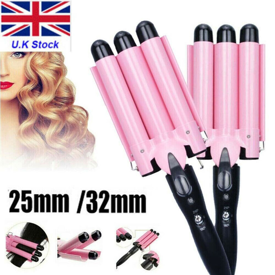 (25MM) Hair Curler 3 Barrel Hair Waver Curling Iron