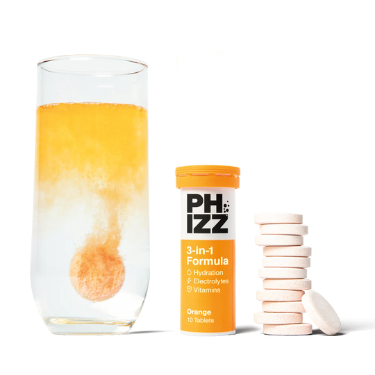 Phizz 2-in-1 Effervescent Multivitamin + Electrolyte 10 Tablets, Orange