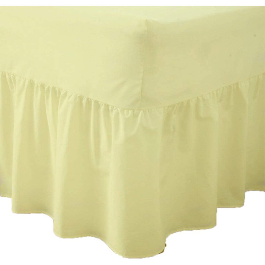 (King, Lemon) Luxury Percale Fitted Valance Sheet Non Iron Sheet