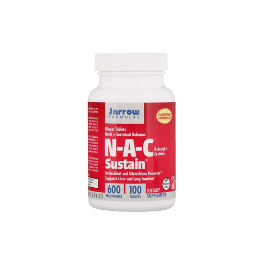 Jarrow Formulas, N-A-C Sustain, N-Acetyl-L-Cysteine, 600 mg, 100 Tablets
