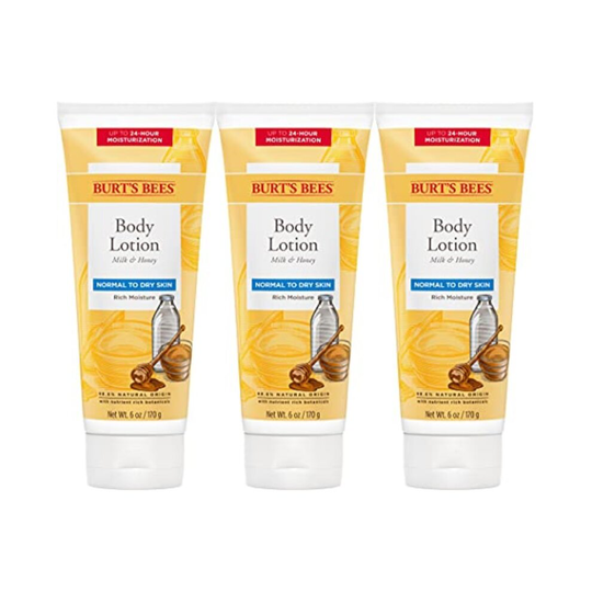 Burt?s Bees Body Lotion for Normal to Dry Skin with Milk & Honey, 6 Oz (Package May Vary) (Pack of 3)