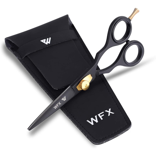 Barber Hair Cutting Scissors Hairdressing Professional Hairdressers Haircut Scissor Sharp Adjustable Styling Men Women (Black)