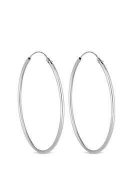 Simply Silver Sterling Silver 925 50Mm Sleeper Hoop Earrings