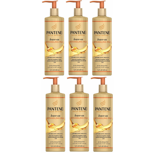 Pantene Gold Series Leave-On Detangling Milk For Dry Damaged Hair 6x225ml