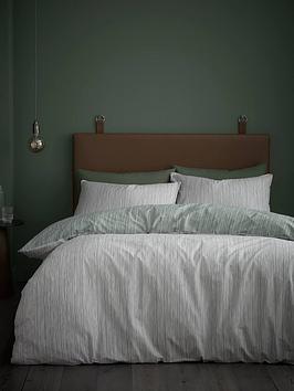 Content By Terence Conran Rupert Cotton Stripe Duvet Cover Set - Green