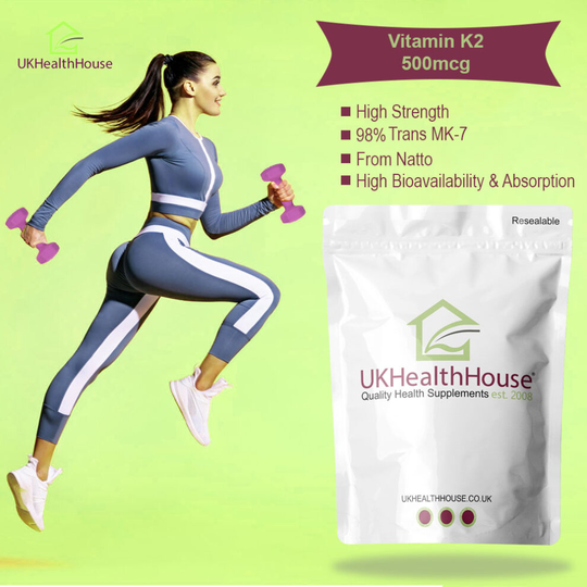 (High Strength Vitamin K2 500mcg 360 Tablets - Menaquinone MK-7 Joint Bone Health) High Strength Vitamin K2 500mcg Tablets