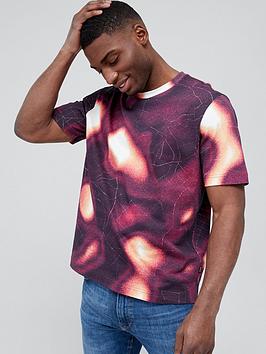 Boss Relaxed Fit T-Shirt With Heatmap Print - Dark Pink