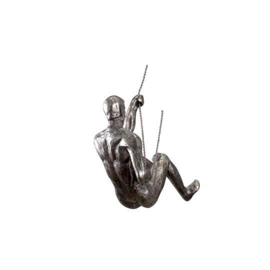 (I) Climbing Man Resin Iron Wire Wall Hanging Decoration Sculpture Figures