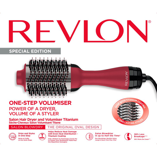 REVLON Salon One-Step Hair Dryer and Volumiser with Titanium Coating