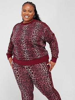 adidas Originals Animal Crew Sweat - Plus Size - Maroon, Maroon, Size 2X, Women