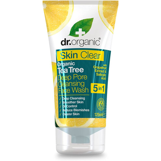 Dr Organic, Organic Skin Clear Face Wash , Natural , Vegan , Cruelty Free , Paraben & SLS Free , 125ml