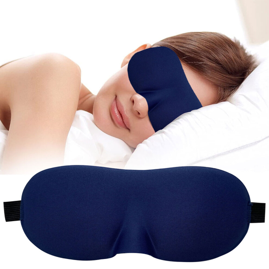 (Navy Blue) 3D Contoured Eye Mask for Sleeping, Luxury Blindfold Sleep Mask with Adjustable Strap, Soft and Comfortable & Blocking Eye Blinder for Tra