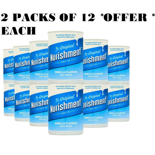 Dunn's River Nurishment Vanilla Flavour - 400g EACH CAN - Pack of 2 (EACH PACK OF 12 CANS)