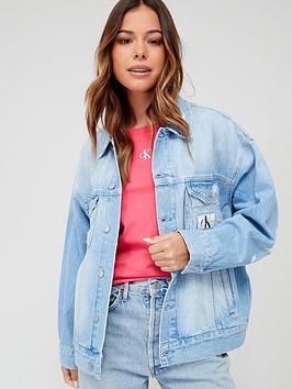 Calvin Klein Jeans Dad Denim Jacket - Blue, Blue, Size S, Women
