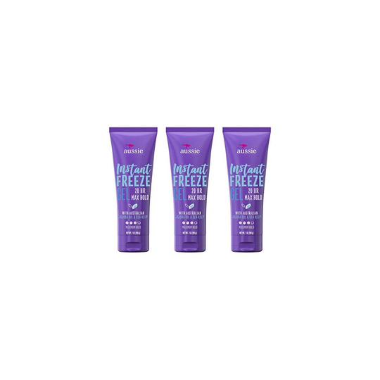 Aussie Instant Freeze Sculpting Maximum Hold Hair Gel with Jojoba Oil, Sea Kelp and Australian Aloe, 7 Oz (Triple Pack)