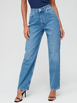 V By Very High Waist Relaxed Jean - Light Wash