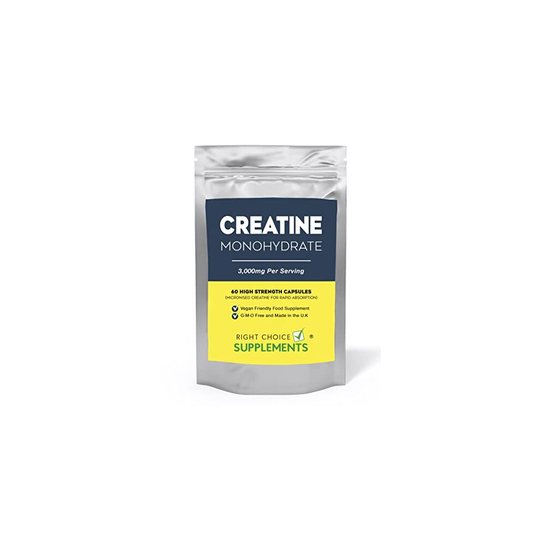 Creatine 3000mg (per serving) - 60 Micronised Creatine Monohydrate 750mg capsules to Boost Muscle Recovery, Growth, Mass, Bulk & Strength - Boost