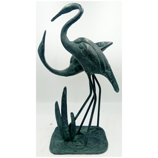 Cranes in love Garden Statue. Cast in Iron with Aged Bronze Finish