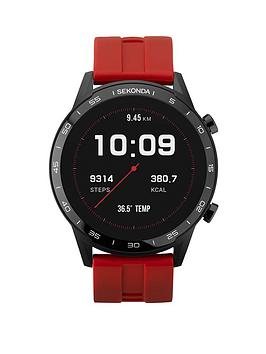 Sekonda Active Men'S Silicone Strap Smartwatch - Red/Black