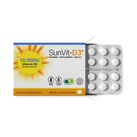 10,000iu Vitamin D3 Tablet Pack, 28 High Strength Weekly Supplement