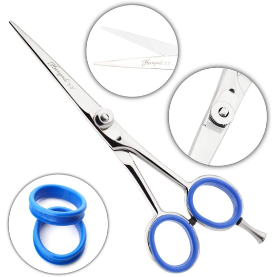 Haryali London Professional 5.5" Hairdressing Barber Scissors Stainless Steel Hair Cutting Salon Shears with Razor Sharp Edges for Men and Women