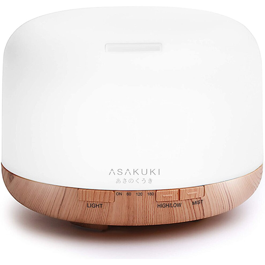 ASAKUKI 500ml Essential Oil Diffuser, Premium 5 In 1 Ultrasonic Aromatherapy Scented Oil Diffuser Va