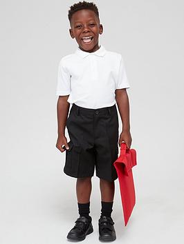 Everyday Boys 5 Pack Polo School Tops - White, White, Size Age: 4-5 Years
