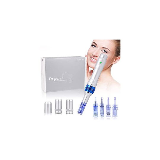 Dr.pen Ultima A6 with CE Certification, Yofuly Derma Pen Electric Microneedle Derma Roller Pen with 4pcs Cartridges Needles Wrinkle Stretch Marks