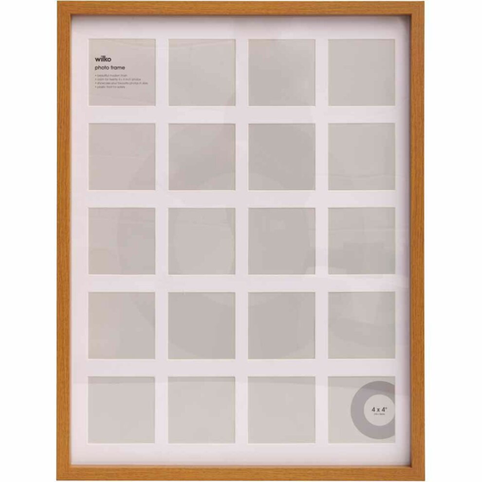 (Lightwood) wilko Multi Aperture 20 App Photo Frame, Wall Hanging, 619 x 469mm