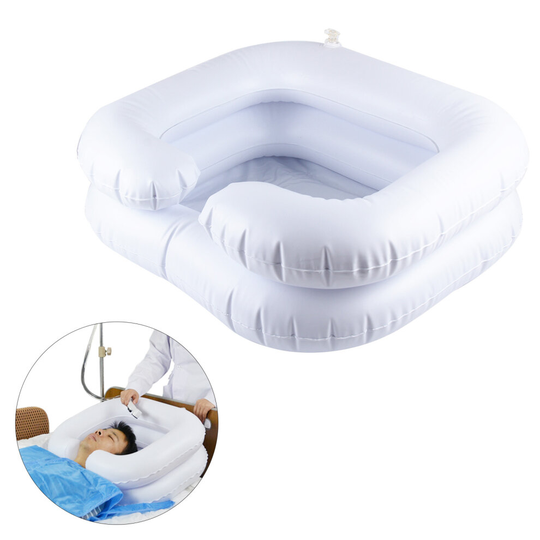 Portable Travel Hair Washing Aids Inflatable Shampoo Sink Washbasin Blow Basin
